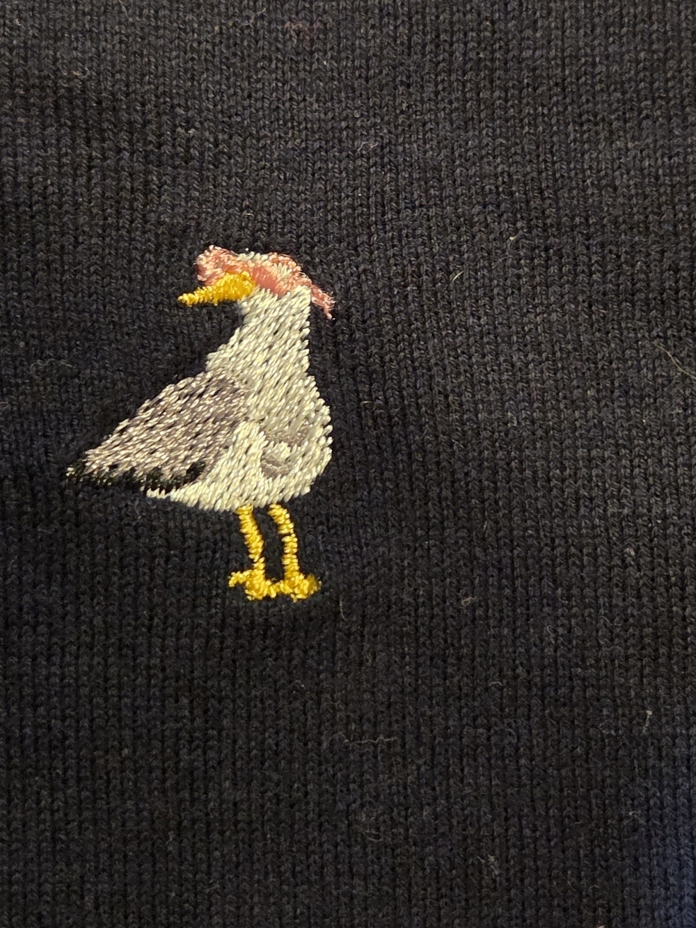 Talbots Womens Three-Quarter Sleeve Navy Sweater with Embroidery Coastal Size S - Picture 9 of 11